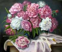 Большой букет пионов