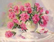 Розовый букет в вазе