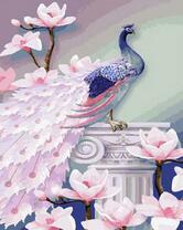 Розовый павлин и цветущие сакуры