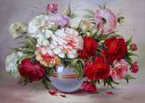 Пышный букет пионов