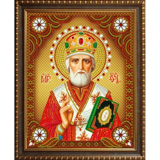Алмазная мозаика частичная 27x33 Греческий святой Николай Чудотворец