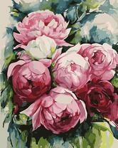 Нежный розовый букет пионов