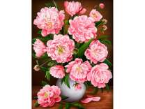 Роскошный букет розовых пионов