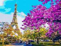 Вид на Эйфелеву башню весной