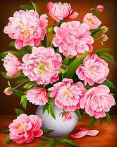 Нежно-розовый букет пионов