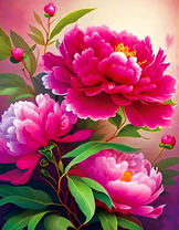 Ярко-розовые пионы