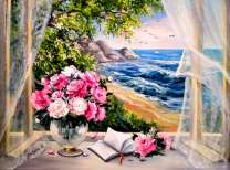 Пионы,книга и время мечтать