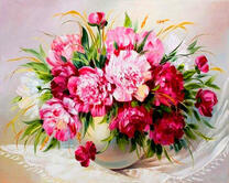 Букет пионов в вазе