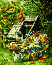 Подсолнухи у колодца