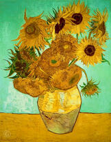 Ваза с тёплым букетом подсолнухов