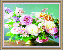 Пышный букет пионов и роз