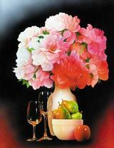 Ваза с пионами и груши