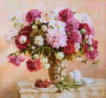 Красивый букет пионов