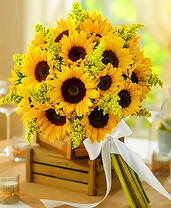 Свадебный букет из подсолнухов