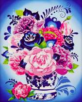 Расписной букет пионов