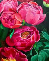 Ярко-розовые пионы